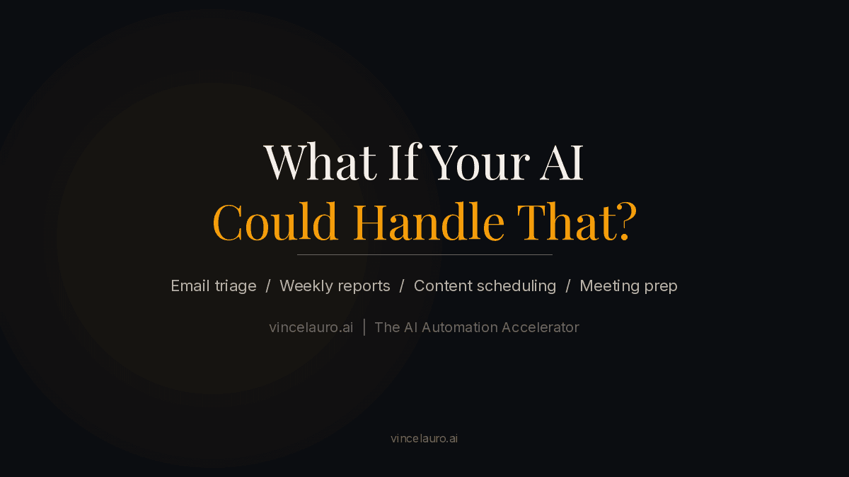 "What If Your AI Could Handle That?" — curiosity hook